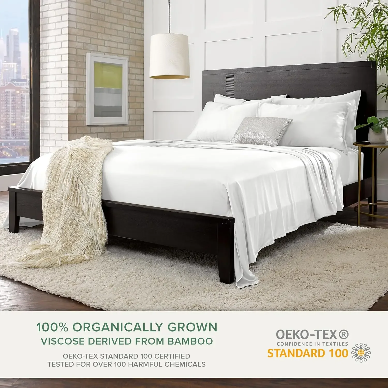 King Sheets by Pure Bamboo, Genuine 100% Organic Viscose Derived from Bamboo Bed Sheet Set, Luxuriously Soft & Cooling, Double