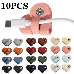 Cable Organizer Portable Cute Heart Cable Winder for Headphone Wire Charger Data Cord Protector snap Fastener Wire Holder Clip