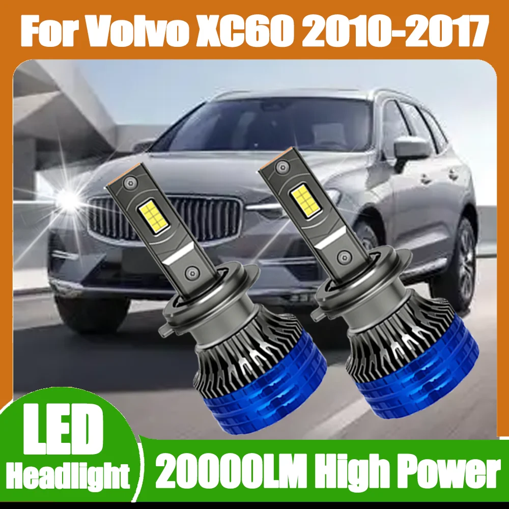 

2PCS Car LED Headlight 20000LM Headlamps 6000K White Bulb With double Copper tube turbo fan auto lights For Volvo XC60 2010-2017