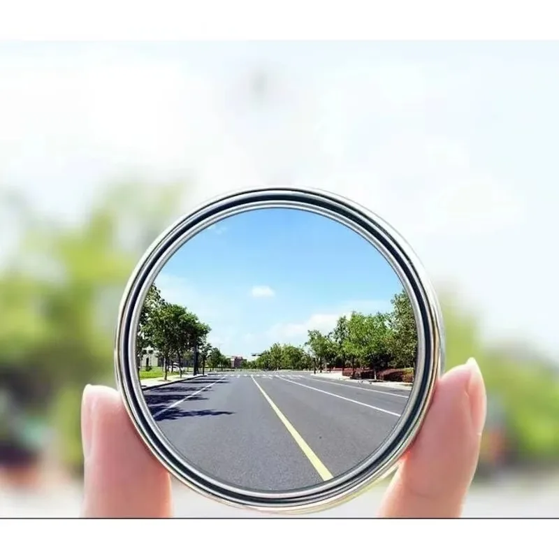 2pcs New convex mounted auxiliary rear-view mirror 360 degree rotation wide-angle round frame blind spot accessory image 6