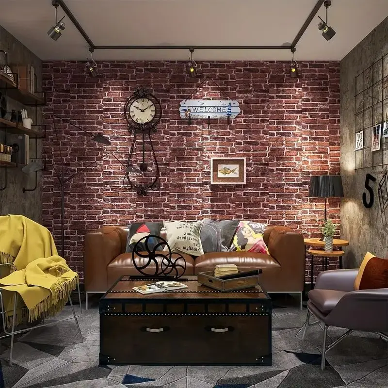 10/20/30/40/50pcs DIY 3D Simple Brick Pattern Wall Stickers,Thickened, Sound-proof,Waterproof,Moisture-proof