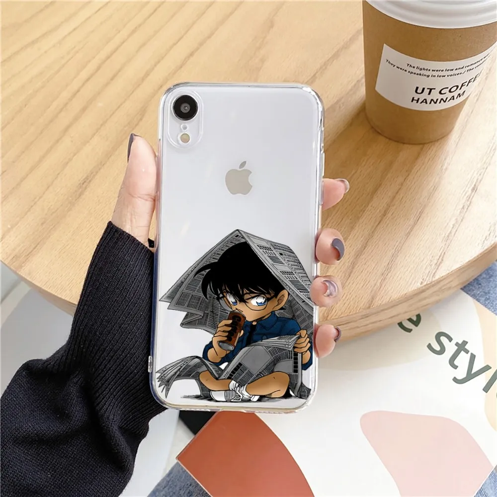 Anime Detective Conan Phone Case For Iphone 15 11 13 14 Pro Max 7 8 Plus X Xr Xs Max Se2020 12mini Transparent Cover