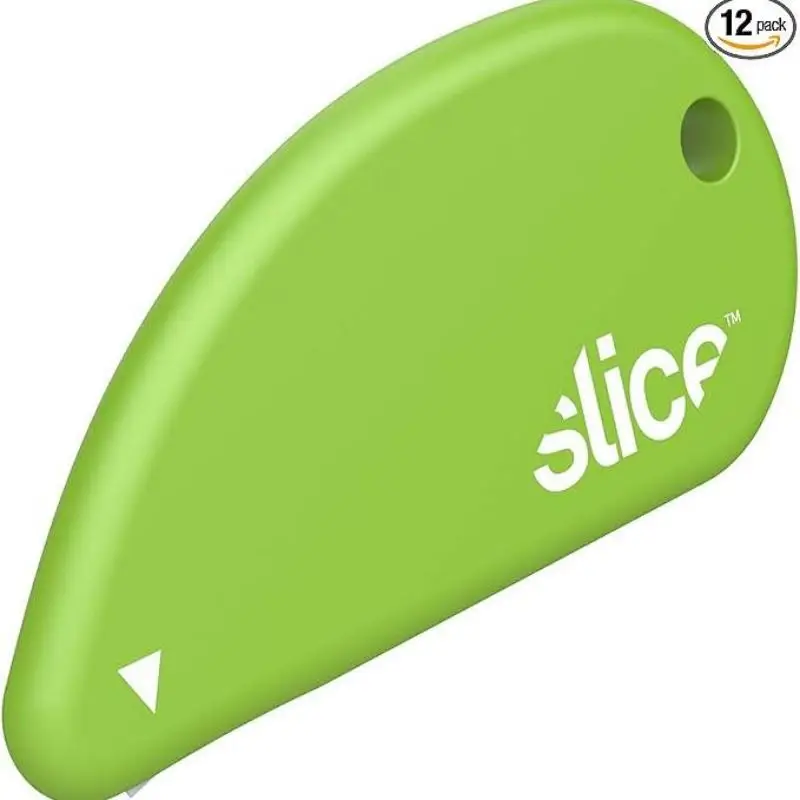 Slice Micro Safety Cutter, Safe Ceramic Box Cutter Lasting 11x Longer than Metal, Keychain Box Opener, 12 Pack