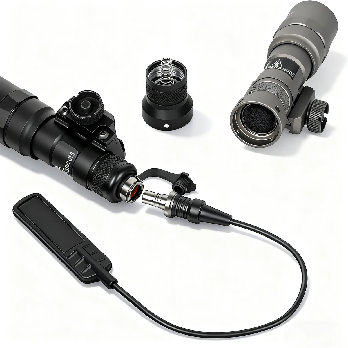 Surefire M300 M600 مصباح يدوي مفتاح ضغط عن بعد محول التكتيكية M600B V2 كشاف ضوء التحكم المزدوج زر التبديل المستمر