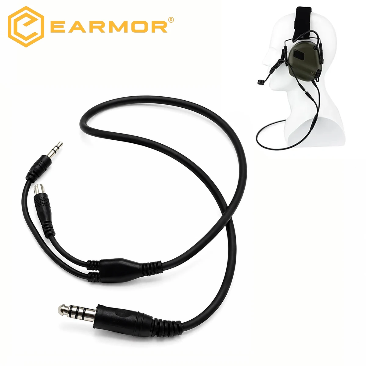 EARMOR S27 Tactical Headset Adapter Wireless Intercom Audio Cable Communication Microphone Kit Tactical Headset Accessories
