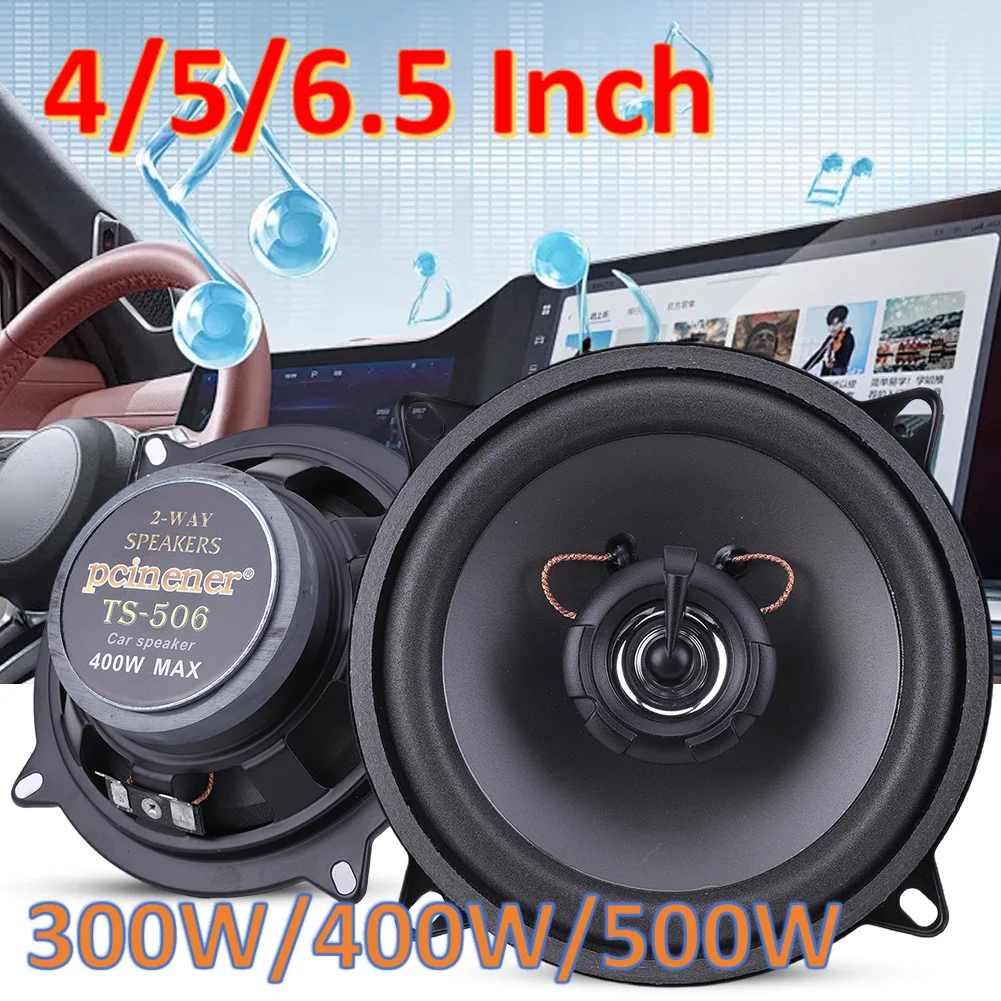 Subwoofer Coaxial HiFi de 4/5/6.5 Polegadas para Carro, Áudio Automotivo HiFi, Alto-falante de Música de Frequência Total, 300W 400W 500W