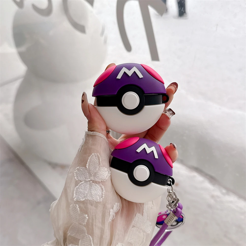Earphone Case For Airpods 4 2 3 1 Pro 3 2 3D Pocket Monsters Pokemon Poké Ball Wireless Bluetooth Headset Protective Hard Cover
