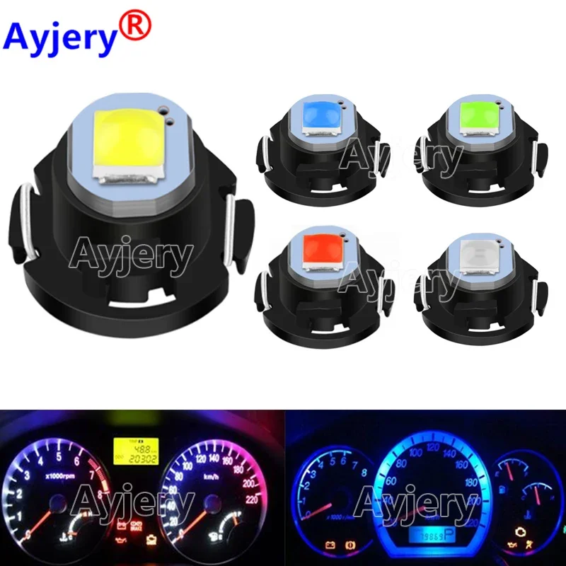 100X T3 LED T4.2 T4.7 3528 SMD Car Cluster Gauges Dashboard White Ice Blue Red Pink Green Instrument Panel Light Neo Wedge Bulbs