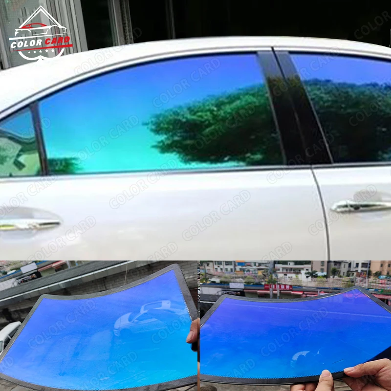 Sample Free Chameleon 6099 Heat Insulation Windshield Solar UV Rejection Blue Green Chameleon Car Window Tint  Film1.52*30M