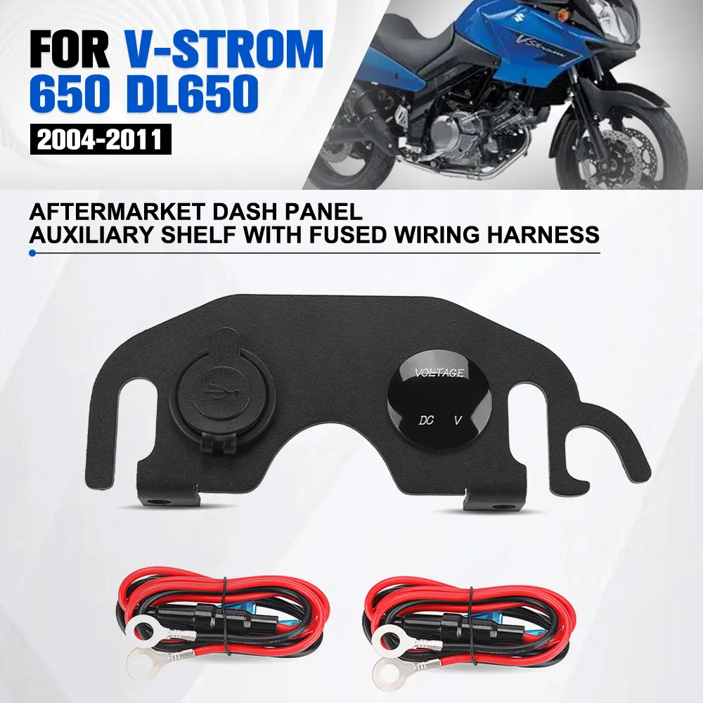FOR SUZUKI V-Strom 650 DL650 2004-2011 Motorcycle Handlebar Dash Panel Auxiliary Shelf Double USB Voltmeter Fuse Aftermarket Kit