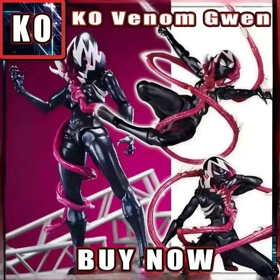 

Hot KO Venom Gwen Marvel Anime Action Figures Figurine Kaiyodo Amazing Yamaguchi Revoltech Statue Model Customized Kid Toy Gifts