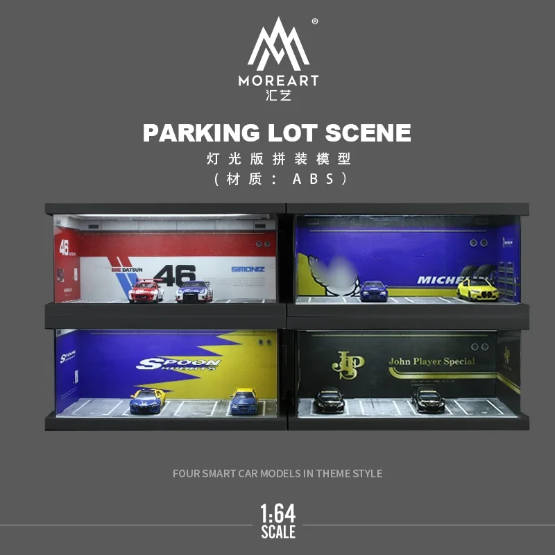 MoreArt 1/64 JPS/Spoon/ No. 46 Datsun/Micheli four-car LED lighting assembly scene model set