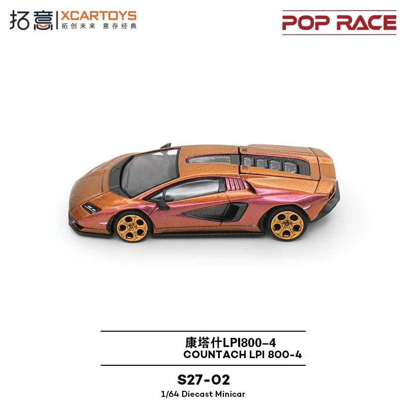 Em estoque Xcartoys Poprace 1:64 Countach LPI800-4 Diecast Diorama Car Model Toy