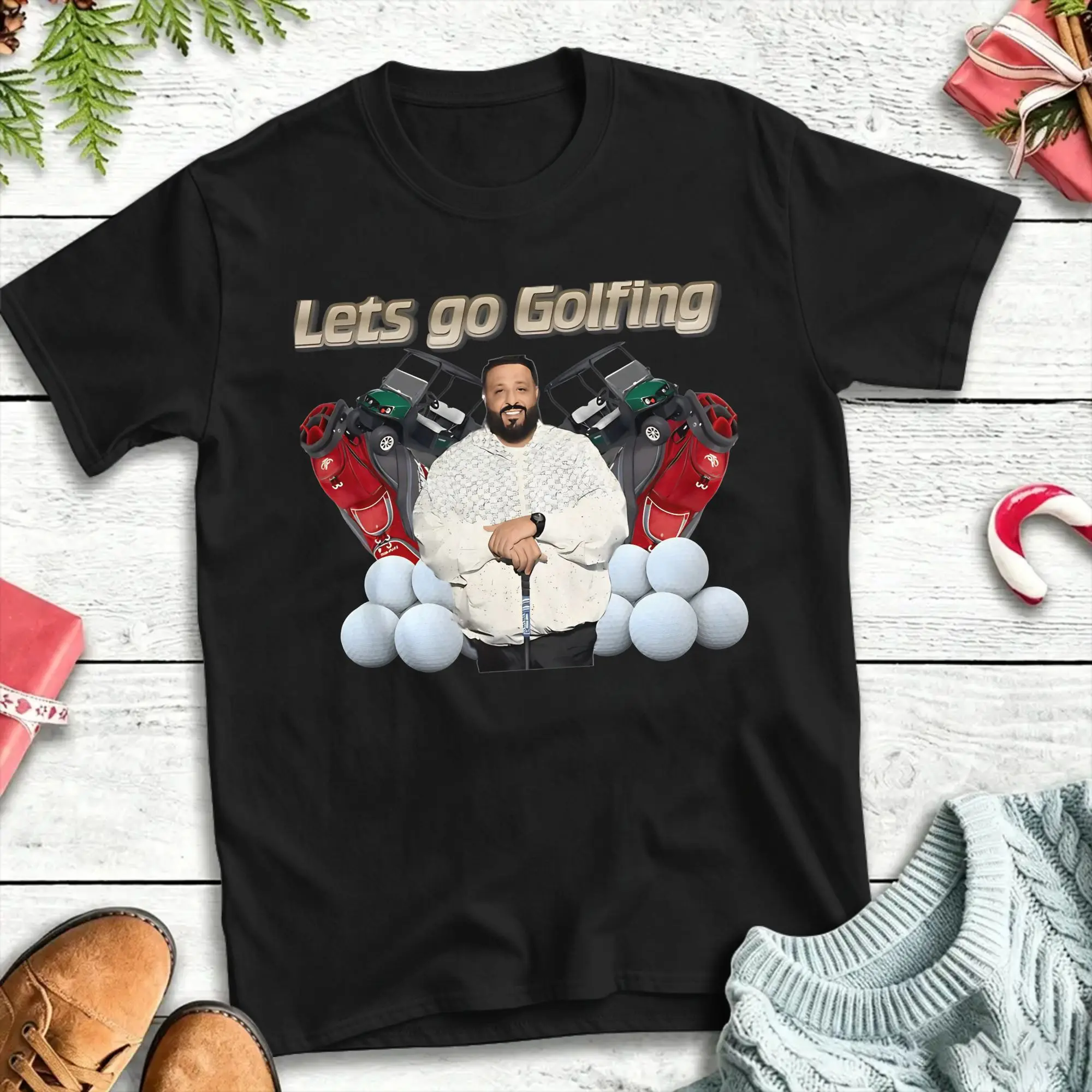 DJ Khaled Let's Go Golfing  T Shirt Beach  Novelty T Shirts Pure Cotton O-Neck Oversized Tees Short-Sleeved Y2K Funny Tshirt