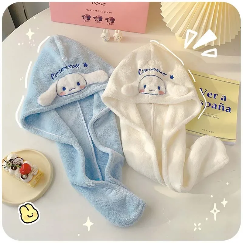 Miniso Sanrio My Melody Cinnamoroll кавайное аниме быстросохнущее полотенце мягкое полотенце из кораллового флиса шапочка для душа Аксессуары для ванны подарок