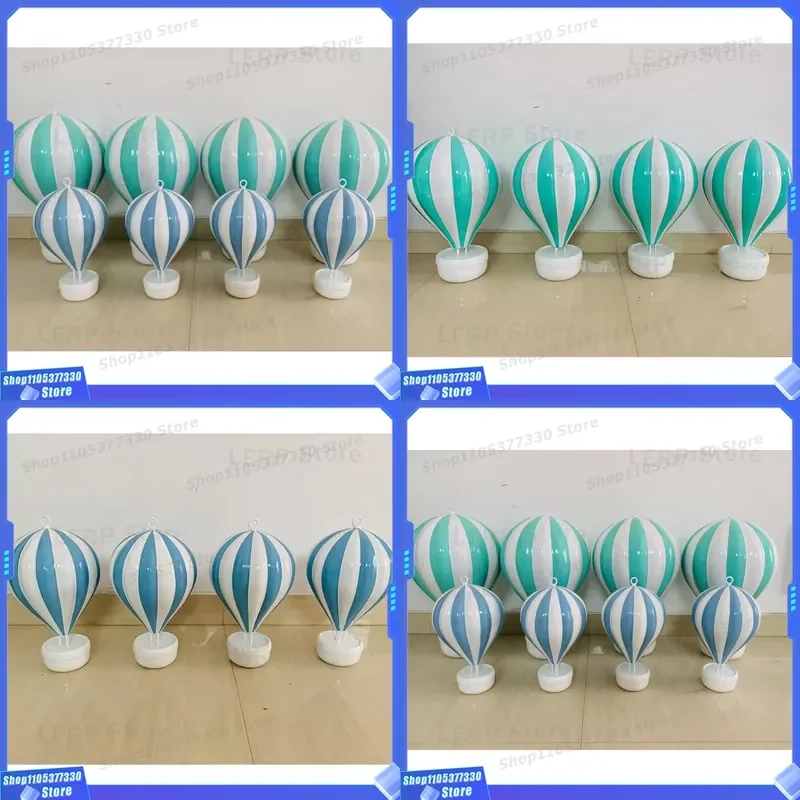 Mini Fiberglass Hot Air Balloon Hanging Ornament for Wedding Party Store Interior Decoration Small Ceiling Suspended Decor