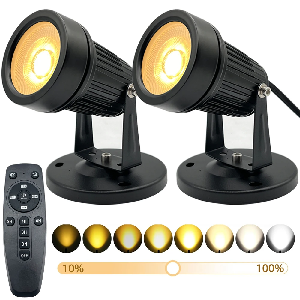 

Dimmable Spot Light Indoor 7W Up Light with Timer & Remote Stepless Adjustable Color Temperature for Home Plant Pictures Artwork