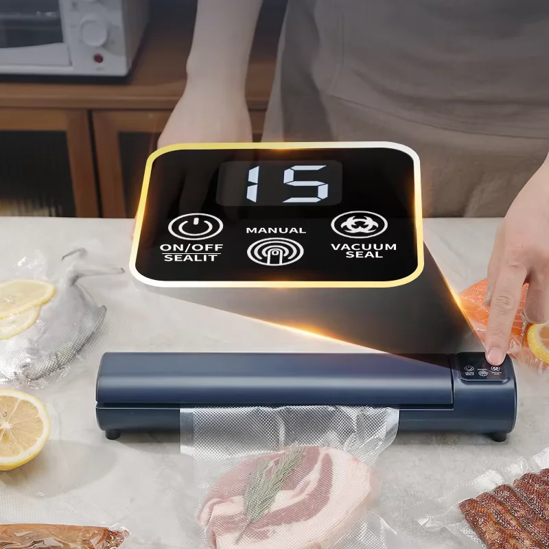 Wireless Portable LCD Digital Display Rechargeable Vacuum Sealing Machine Food Plastic Sealing Machine Outdoor Packaging Machine