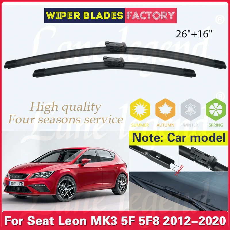 Car Wiper Blade Front Window Windshield Rubber Refill Wiper For Seat Leon MK3 5F 5F8 2012 - 2020 LHD 26