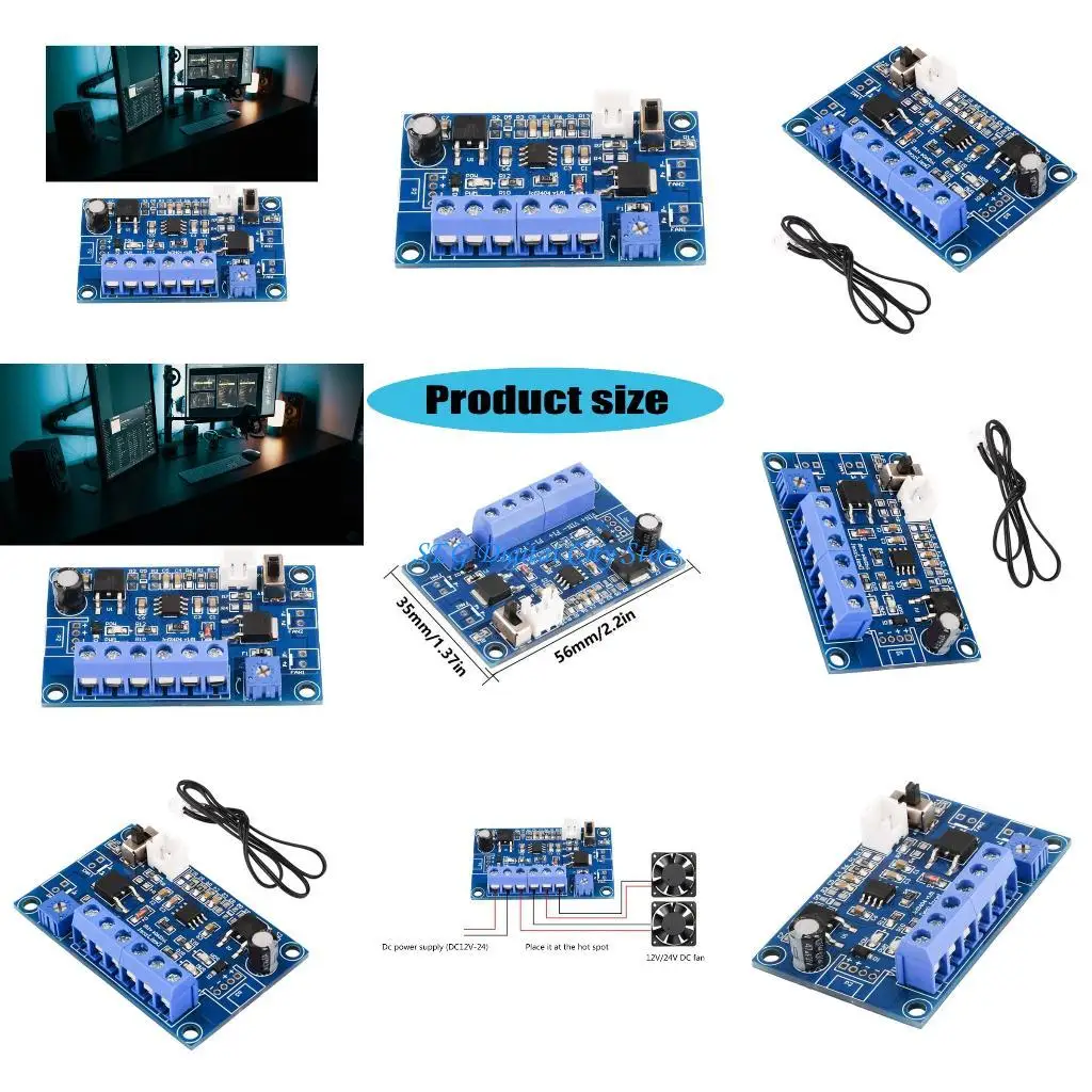 

U75B 12V 24V PWM -контроллер Регулируемый ШИМ ТЕРМОСТАТ Термостат Скорость Губернатор Губернатор Охлаждающий вентилятор для ПК