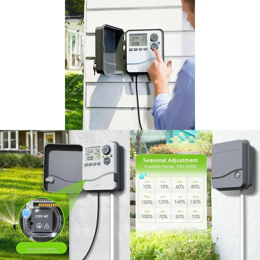  Small Watering System 12 Station Timers Plastic for Automatic Lawn Sprinklers