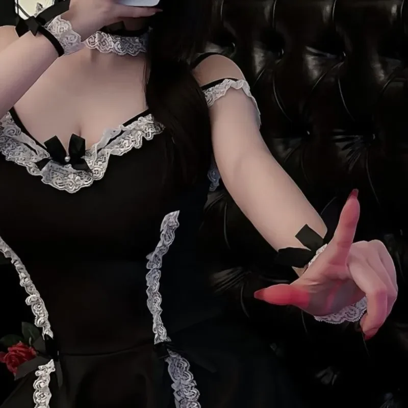 الملابس الداخلية المثيرة طوق الحمالة الدانتيل العميق الخامس خادمة الزي صنم 18 يتوهم النساء الملابس الداخلية sexi زي للنساء مفتوحة المنشعب xxx