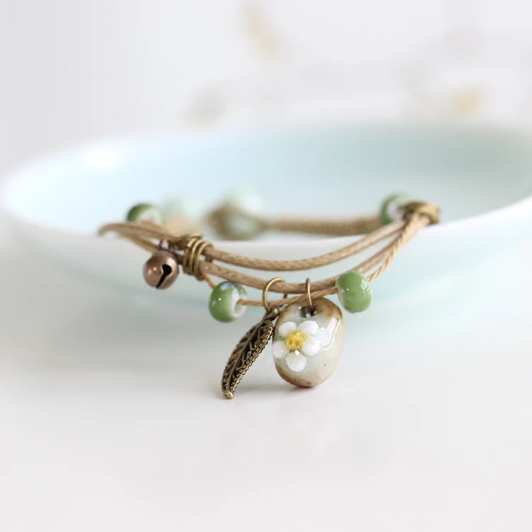 Fashion Delicate Hand-Woven Ceramic Beads Bracelet Originality Chinese Style Bracelet Adorn Article Dropshipping #1251