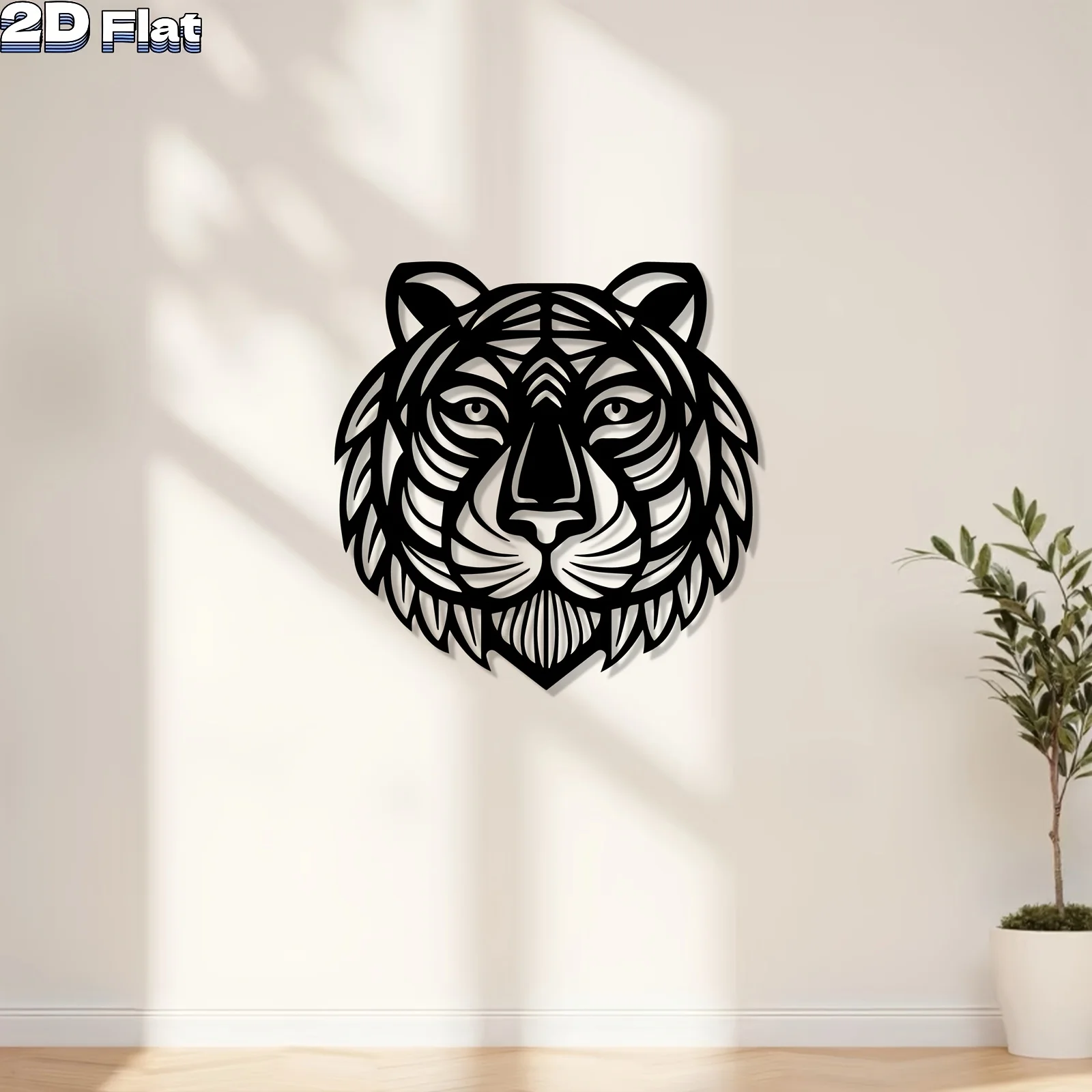 Tiger Head Iron Wall Art Statue Mural Metal Decor Rustproof Living Room Garden Fall Christmas Wedding Housewarming Gift