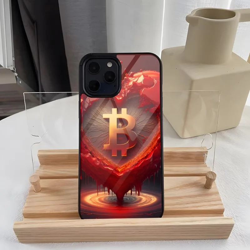 Crypto Currency Bitcoin BTC Creativity Letter Phone Case PC+TPU Case For IPhone 15 14 11 12 15 13 Pro Max X SE