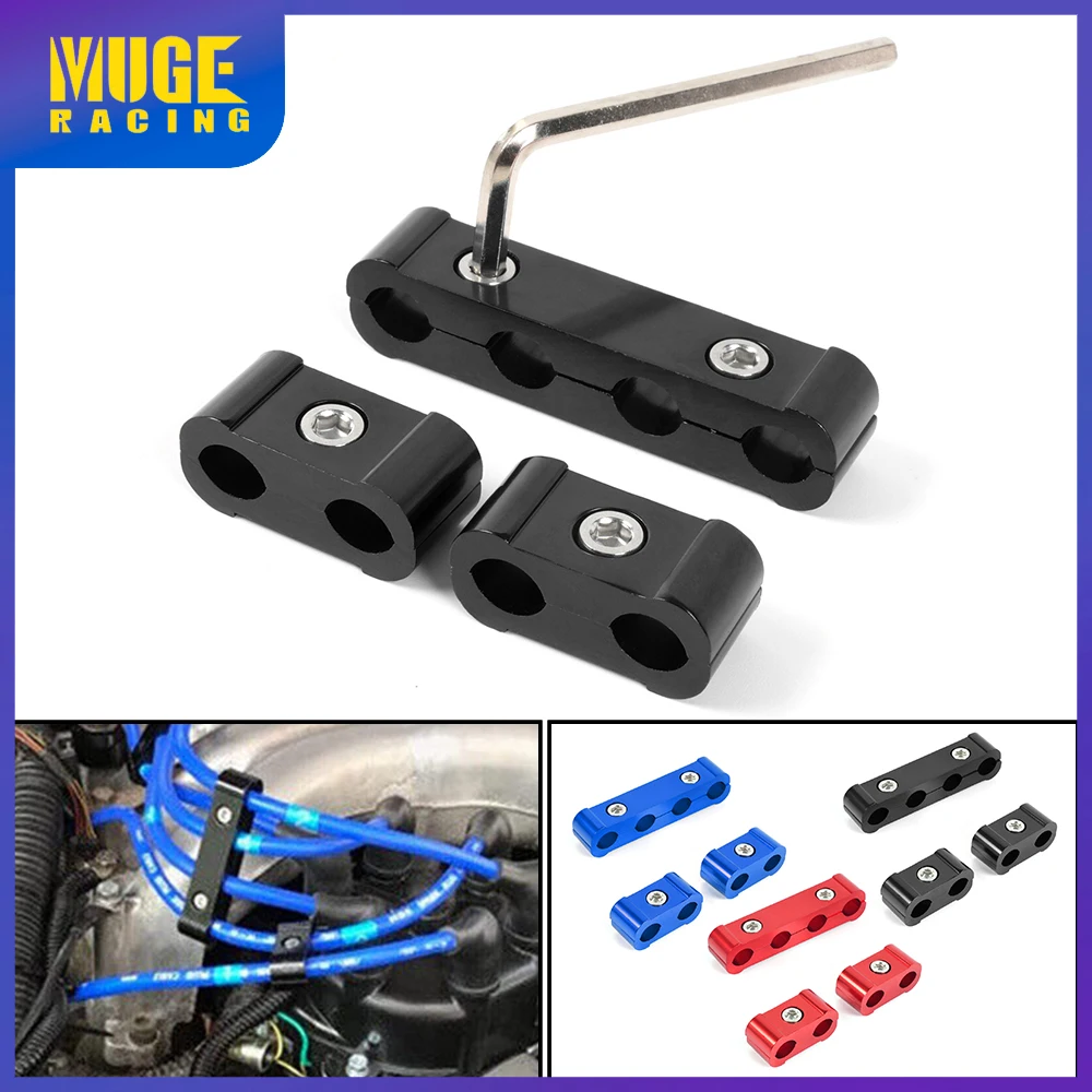 3Pcs Aluminium Engine Spark Plug Electrical Wire Clamp Separator Line Lgnition Cable Clip For 8MM 9MM 10MM Wire HR055