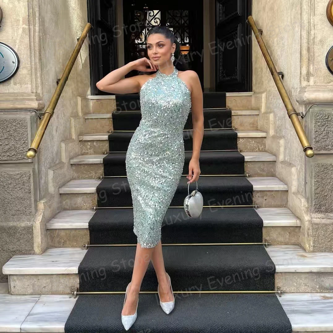 فساتين سهرة عصرية فاخرة للسيدات حورية البحر مثيرة بطول الشاي فساتين حفلات لامعة مطرزة فيستدوس مخصصة فساتين سهرة