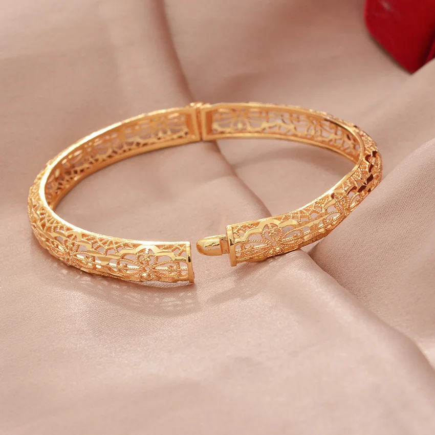 Dubai Gold Plated Bangles For Women Indian Bracelets Nigeria Moroccan Bridal Accessorie Wedding Bracelet Gifts