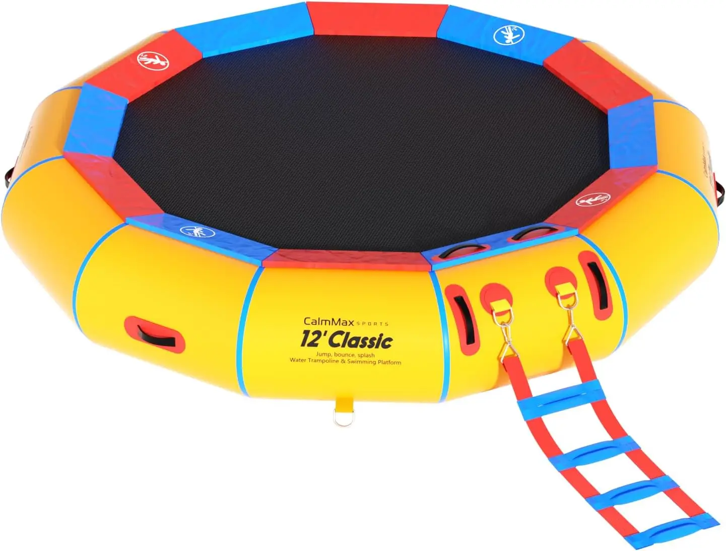 

12FT Inflatable Water Trampoline for Kids & Adults with Ladder, Electric Pump & Anchor Bag - Floating Trampoline for Lake, Pool,