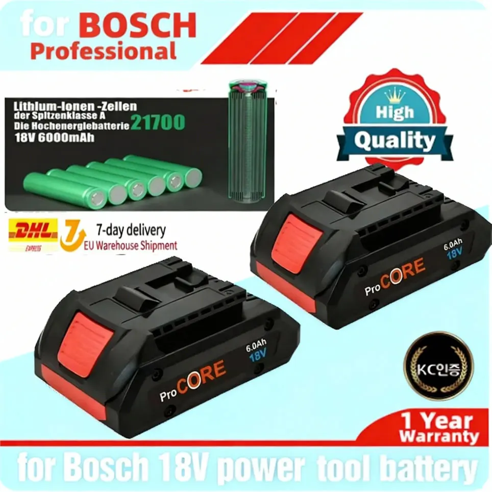 Für BOSCH Professional 18V 21700 6,0Ah Akku ProCORE 18V Li-Ionen-Akku Ersatz für BAT609 BAT618 mit BMS