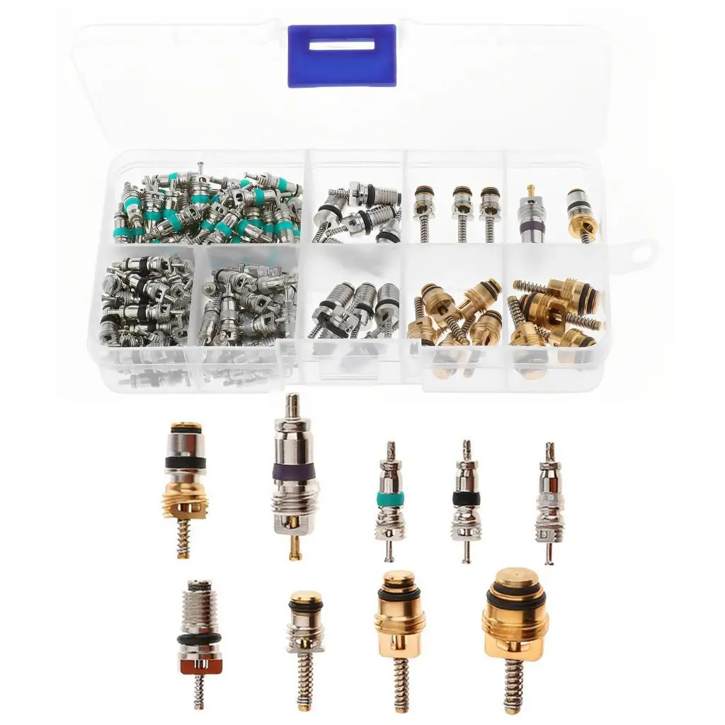 R134A Air Conditioning Valve Core Copper Replacement Kit for Car AC Recharge Repair Fits Most USA Vehicles
