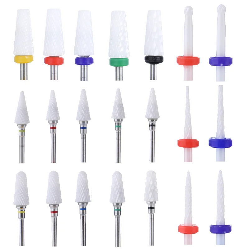 1PC Ceramic Nail Drill Bits Gel Polish Remove Dead Skin Clean Electric Milling Cutters For Electric Nail Polisher