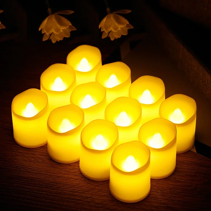 1/2/4/8Pcs LED Candle Wave Port Zasilanie bateryjne Fałszywe świece elektryczne Bezpłomieniowe świąteczne dekoracje ślubne Tealight