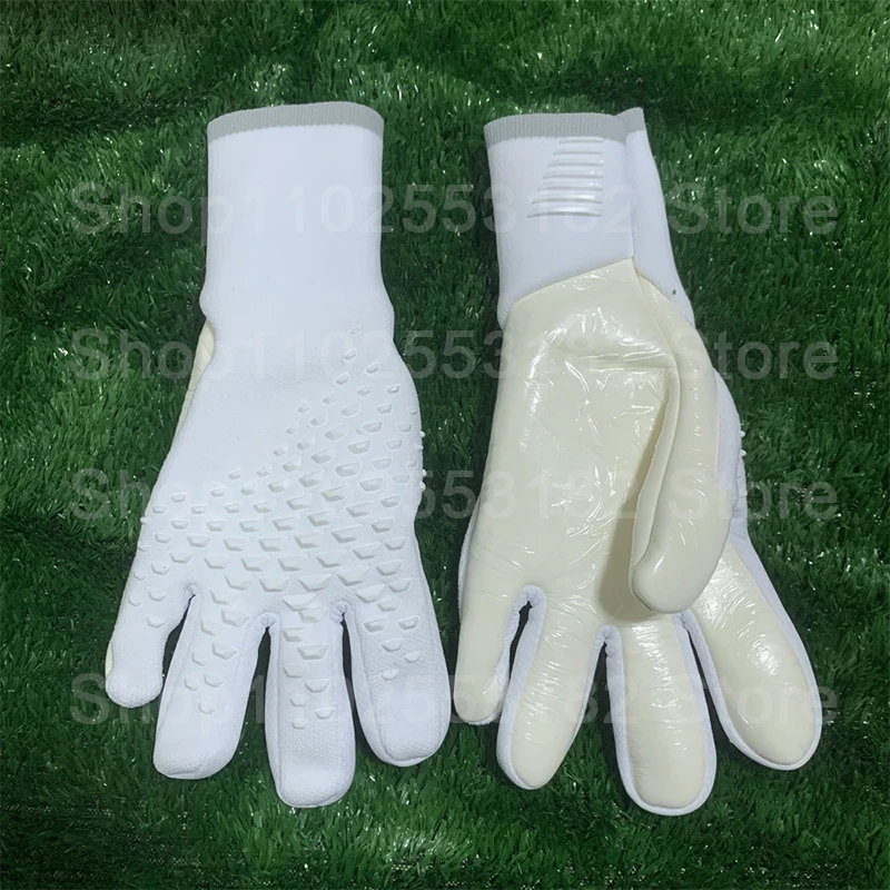 Goalkeeper Gloves For Men Goalie Gloves Thicken Latex Football Soccer Anti-slip Soccer Adults Goalie Gloves Color White