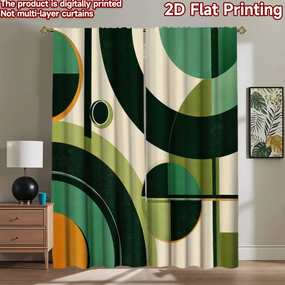 

1pc 2D flat Photography Backdrop Party Backdrop Geometric Green Circles 100% Polyester Birthday Party Use for Bedroom