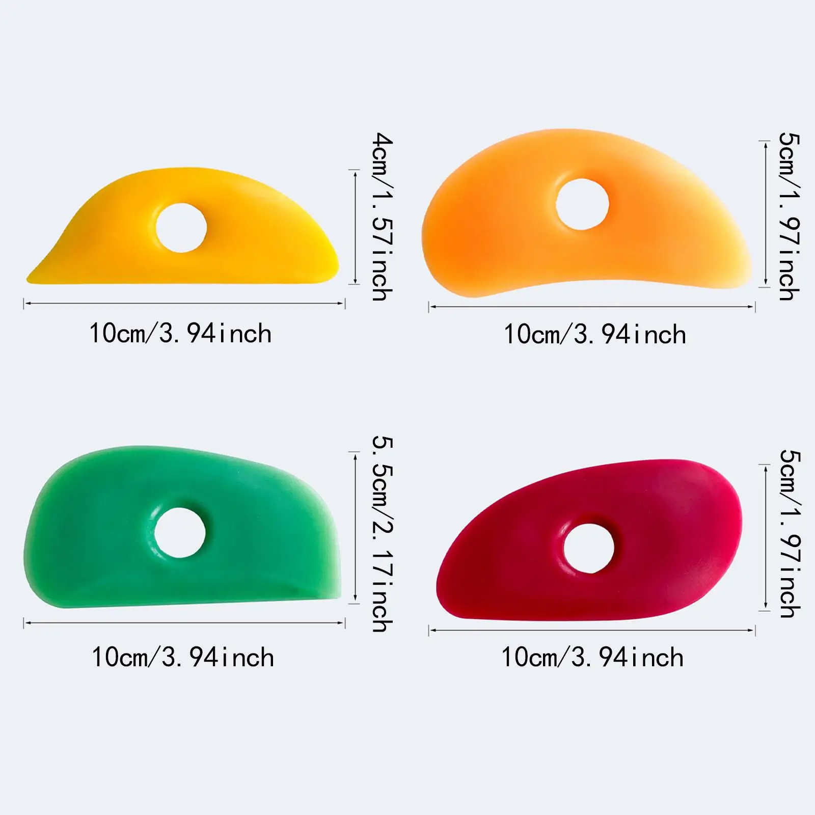 Potters Clay Rib Silicone Carving Shaper Multicolor Ceramics Molding Tool Set for DIY Pottery Projects