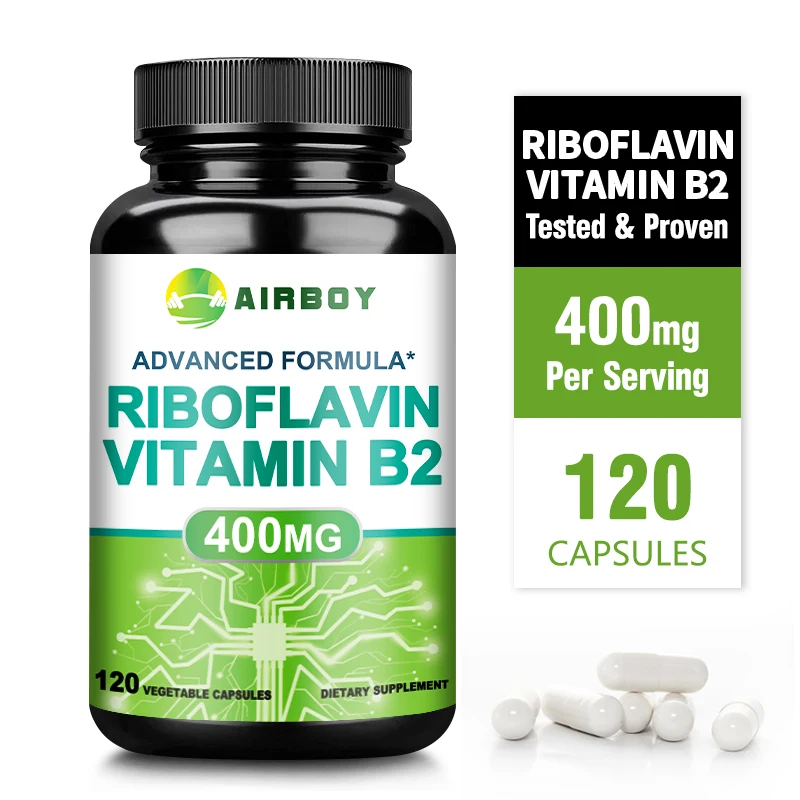 

Vitamin B2 Riboflavin - Promotes Energy Production, Supports Skin and Cell Health, Soothes Nerves, Improves Mood