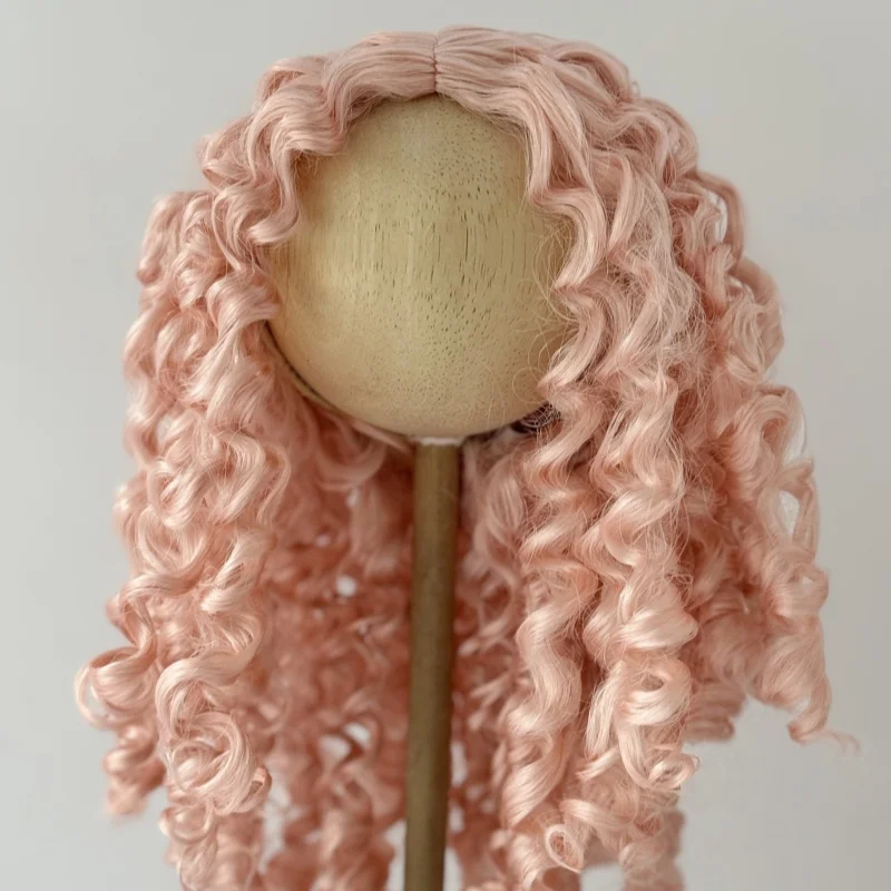 JD073 QBaby Eldorado rozstanie długie kręcone syntetyczne moherowe peruki BJD 9-10 "10-11" 11-12 " Pullip Blythes 18" AG akcesoria dla lalek