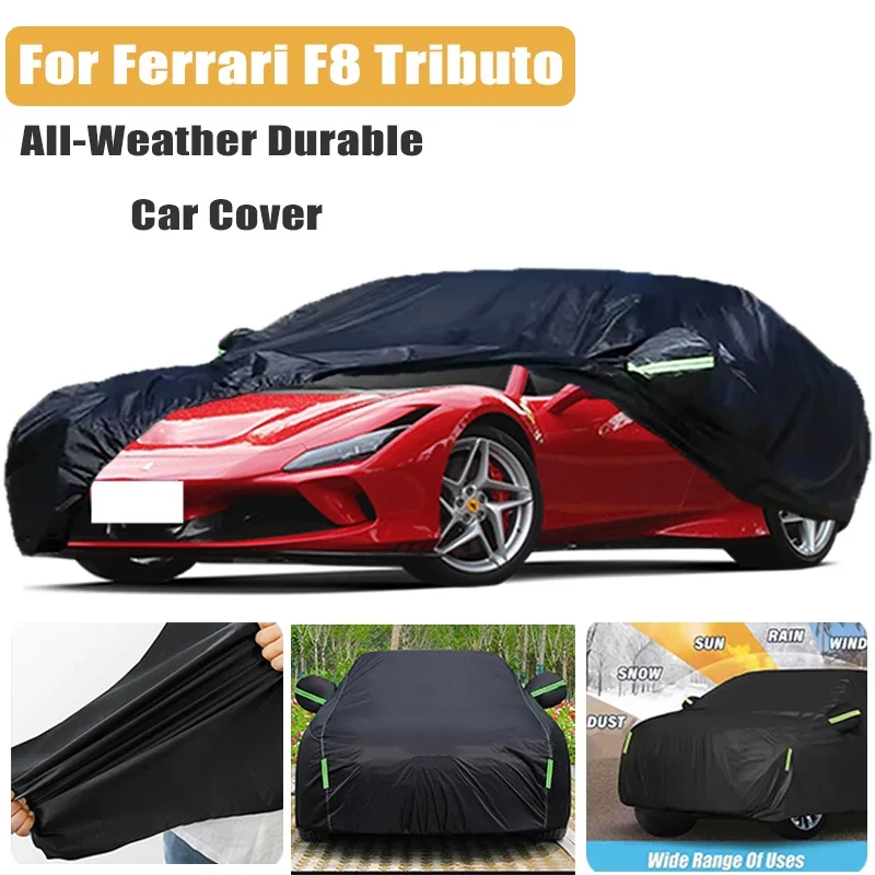 

Всесезонный чехол для автомобиля Ferrari F8 Tributo - Полная защита на открытом воздухе, водонепроницаемый, пылезащитный, термостойкий автомобильный аксессуар