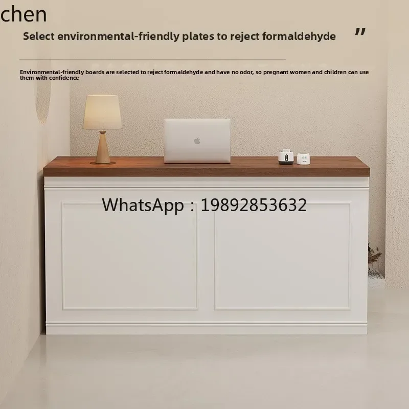 

7BGZclothing store checkout page Modern simple bar counter Small store front desk Cream wind barber shop Beauty salon Reception