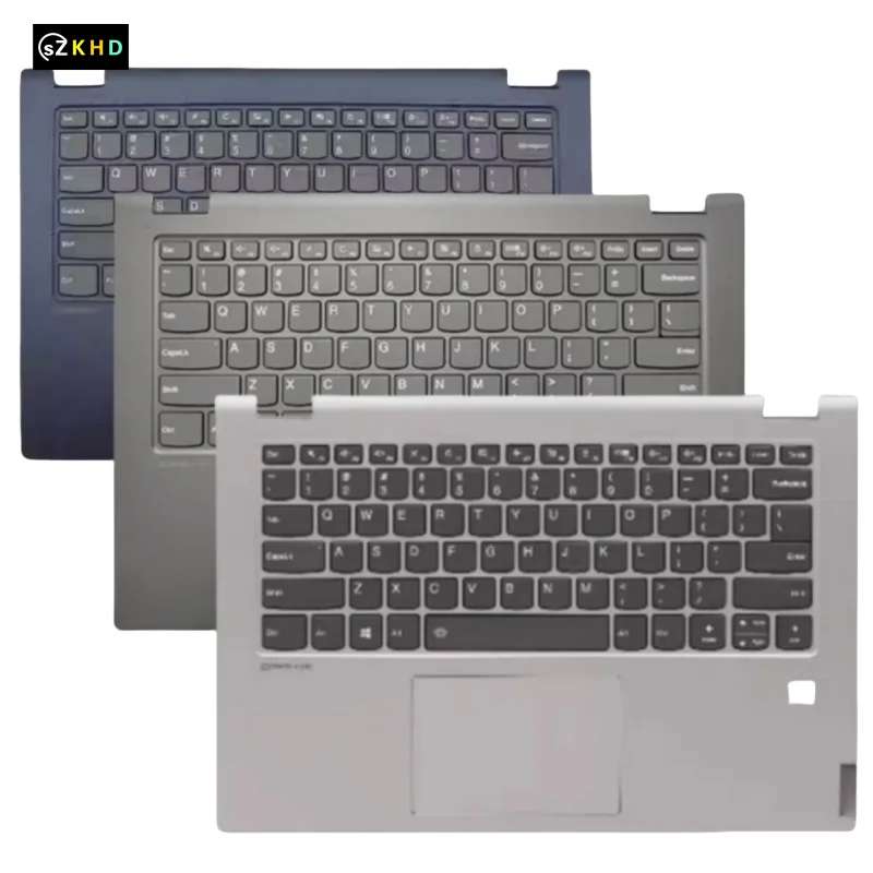 

9000, новая английская клавиатура с 14 подсветкой для Lenovo ideapad C340-14APl IML FLEX-14IWL 81SQ, подставка для рук, верхний корпус, отверстие для отпечатков пальцев