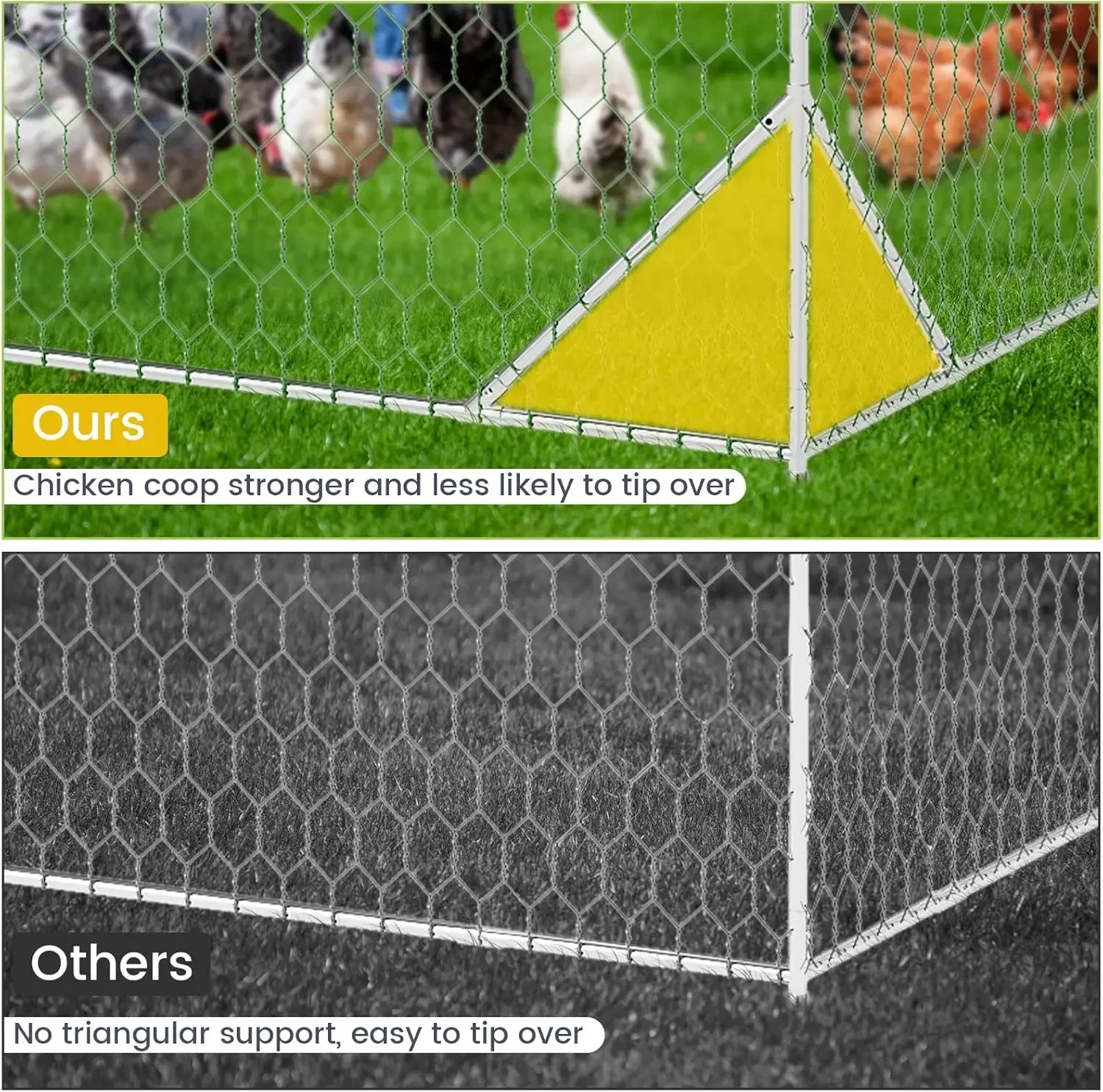 Walk In Metal Chicken Coop Poultry Cage Chicken Run Pen With Reinforced Waterproof Uv Cover Lockable Doors For Outdoor Use