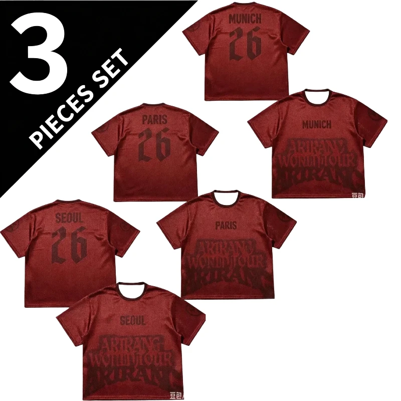 2026 New Arirang Tour City 3D Print T-shirt Summer Fashion Casual Breathable Mesh Short Sleeve Tops Family Matching Outfits