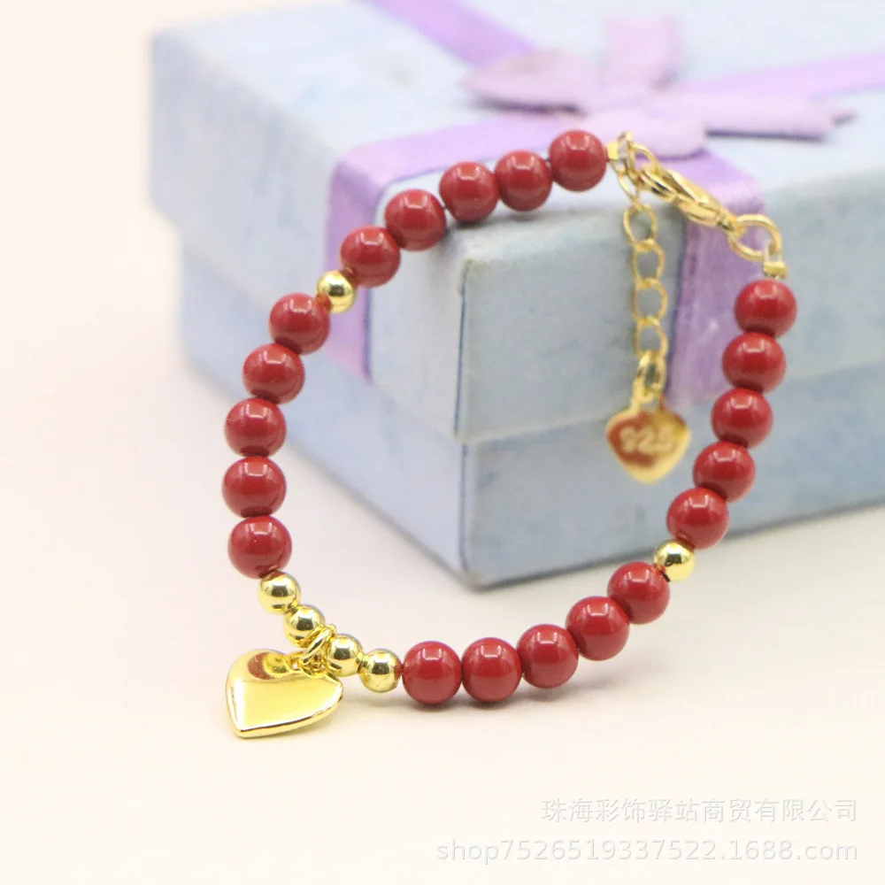 Pulsera bonita de moda para bebé, piedra Natural, diseño de alta gama y nicho, regalo para niña, fabricante de joyería para bautismo de un año, venta al por mayor