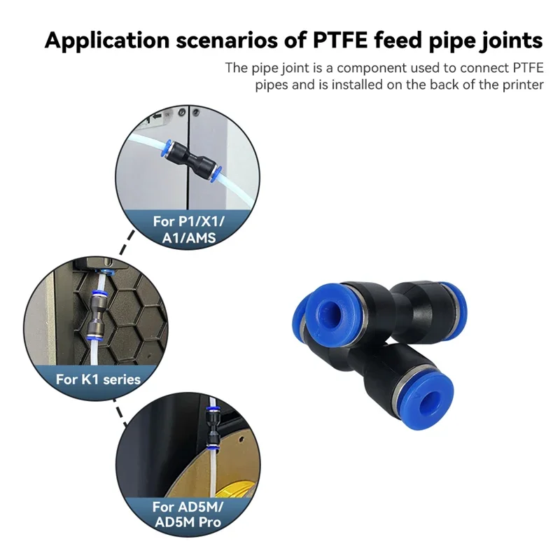 1/2/3 stücke 3D Drucker PTFE Pneumatische Fitting Rohr Anschluss 1,75mm Filament Extruder Schnell Anschluss für Bambu Lab X1 X1C P1P P1S