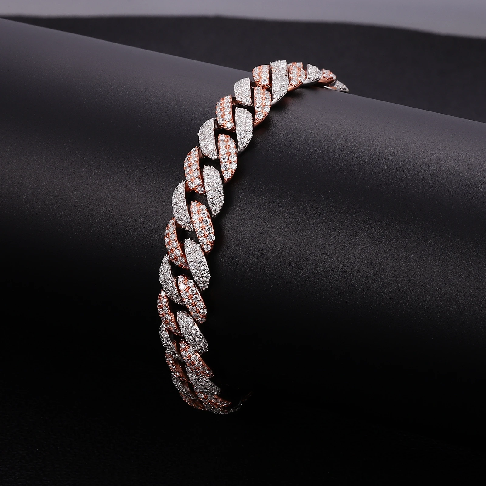 

Провансский браслет в стиле хип-хоп для мужчин 10 мм Муассанит Кубинская цепочка для бойфренда S925 Серебро Майами Рок-ланка Браслеты-цепочки для мужчин